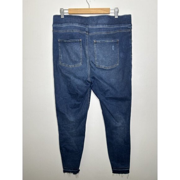 Spanx Pull On Skinny Blue Denim Jeans Womens Plus Size 1X - Picture 8 of 9
